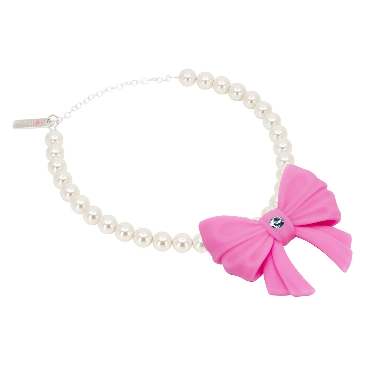 Luna Bow Puff Pearl Necklace
