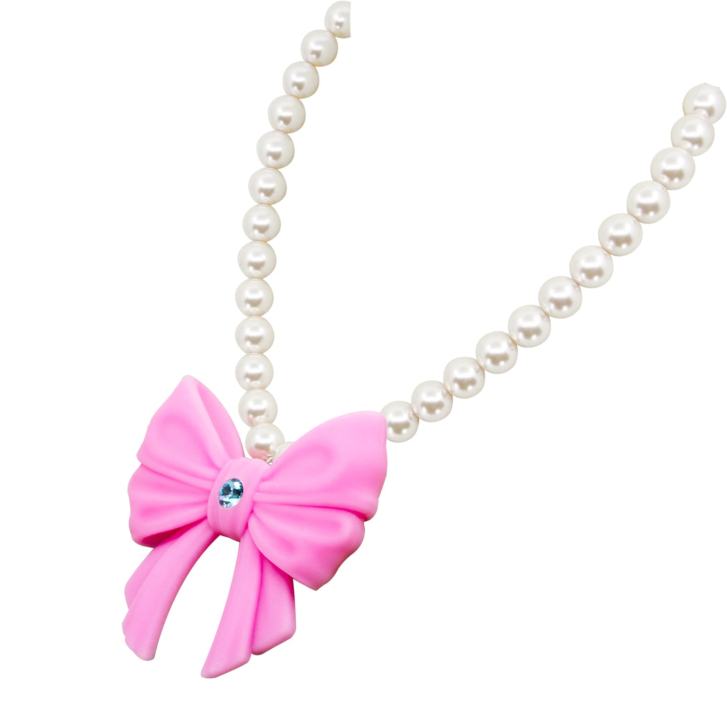 Luna Bow Puff Pearl Necklace