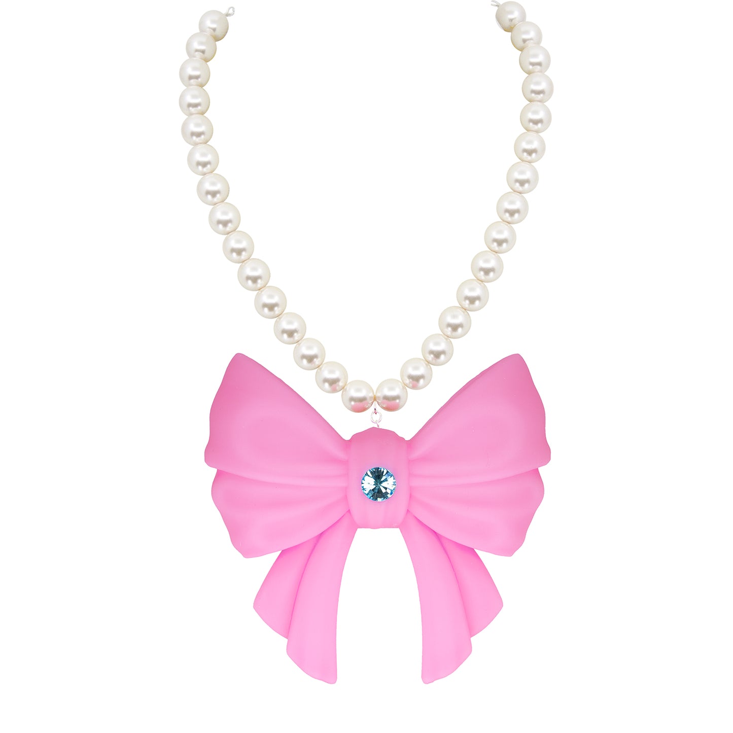 Luna Bow Puff Pearl Necklace