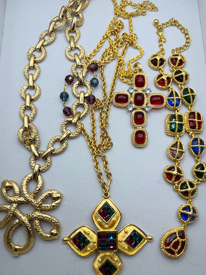 Vintage Napier Maltese Cross Golden Byzantine Necklace