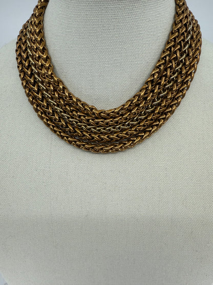 Vintage Chanel Runway Chunky 5-Strand Gold Chain Collar Necklace