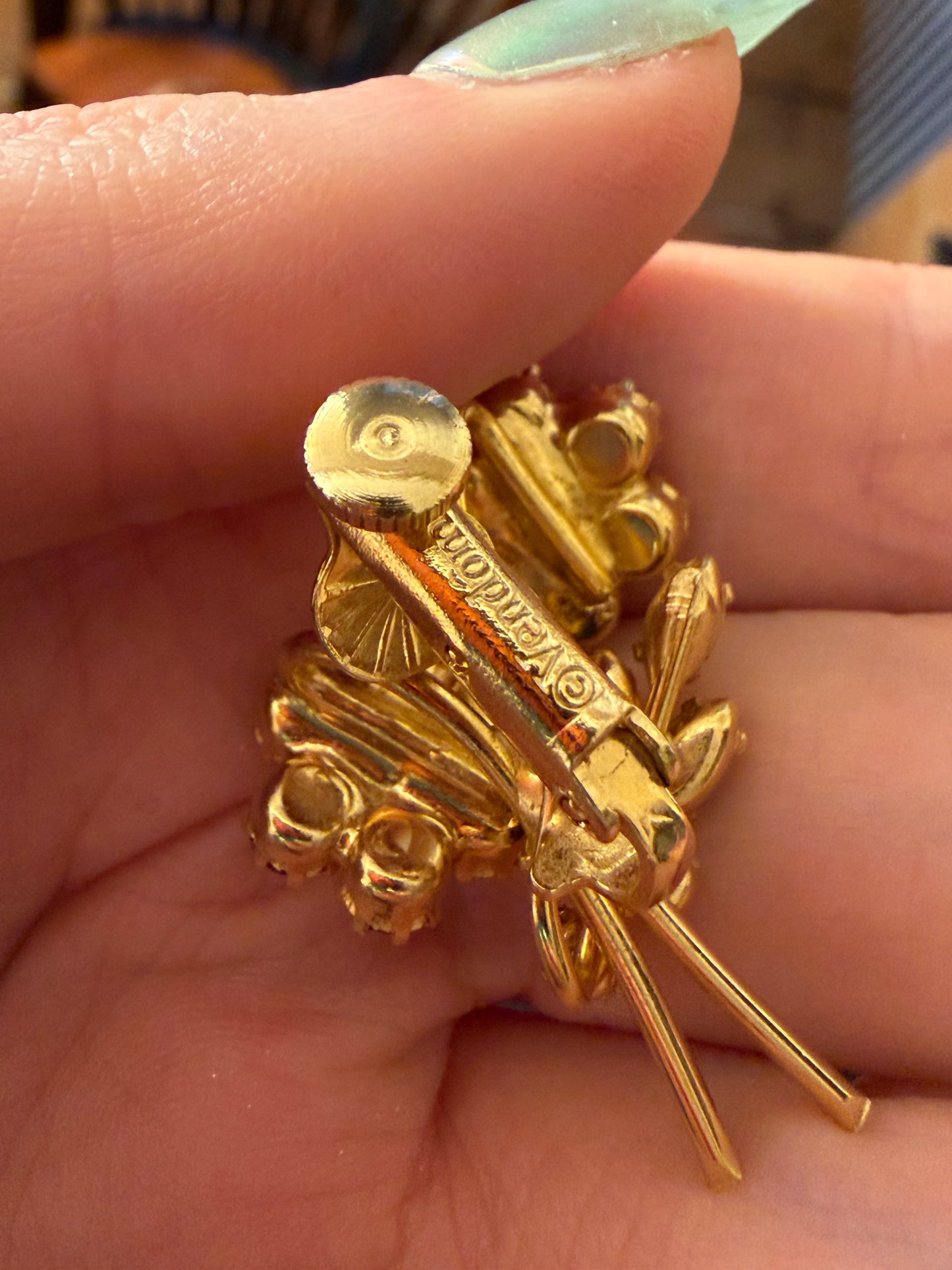 Vintage Rare Vendome Coquette Pink Flower Brooch & Earring Set