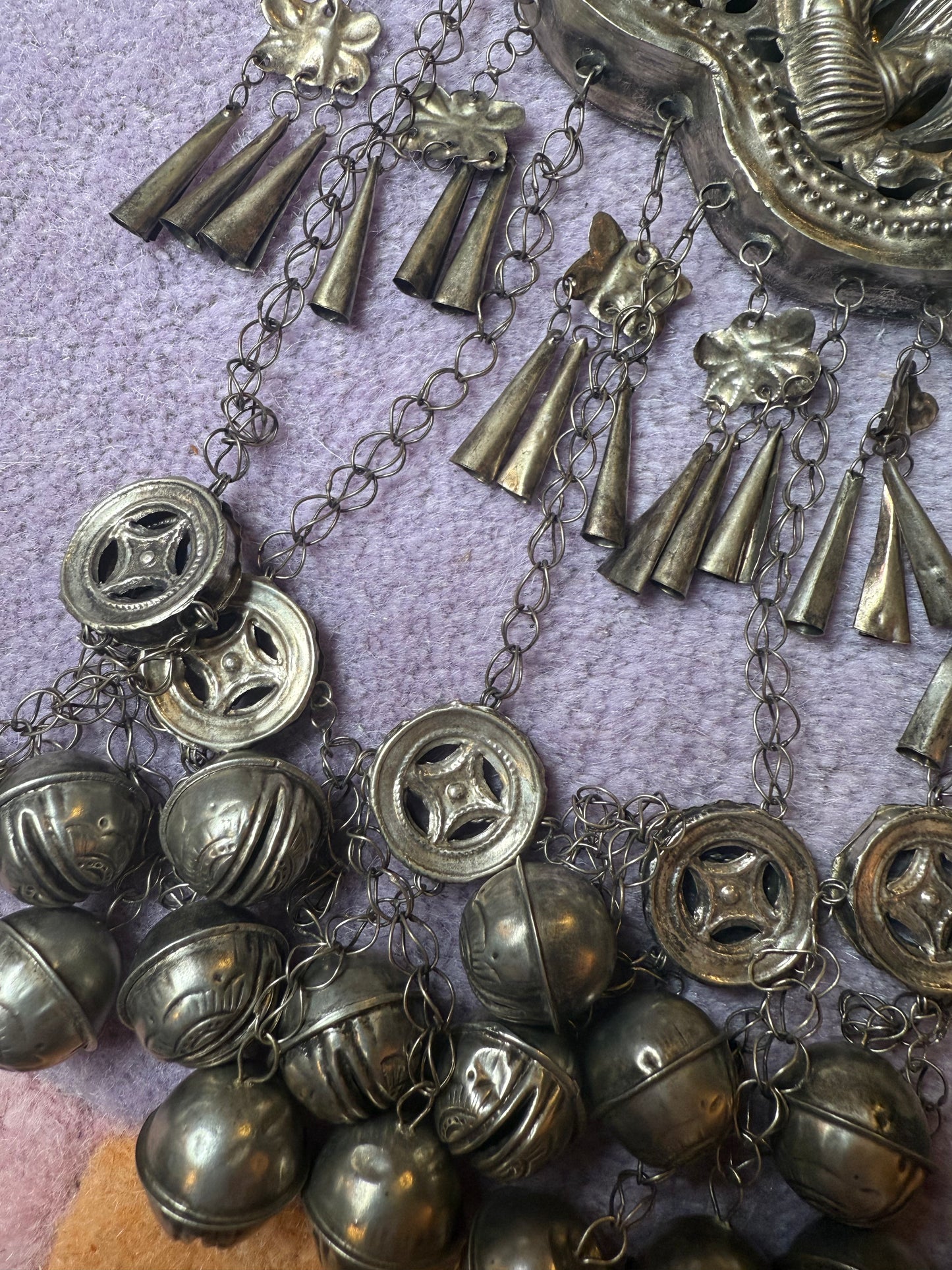 Iris Apfel's Vintage Highly Documented Monumental Chinese Miao Jingle Necklace