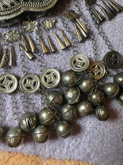 Iris Apfel's Vintage Highly Documented Monumental Chinese Miao Jingle Necklace
