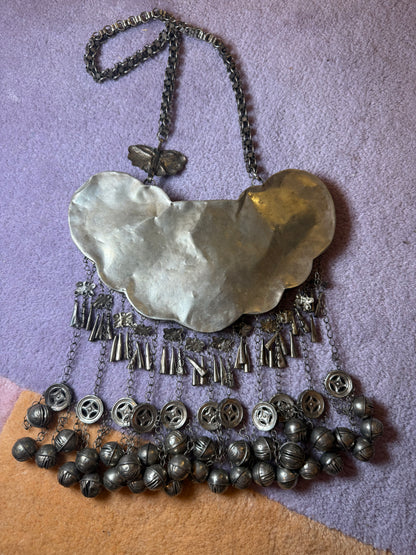 Iris Apfel's Vintage Highly Documented Monumental Chinese Miao Jingle Necklace