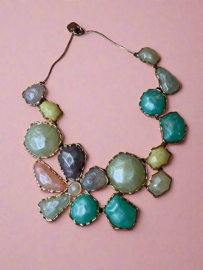 Iris Apfel's Vintage Huge Pastel Chunky Cabochon Statement Necklace
