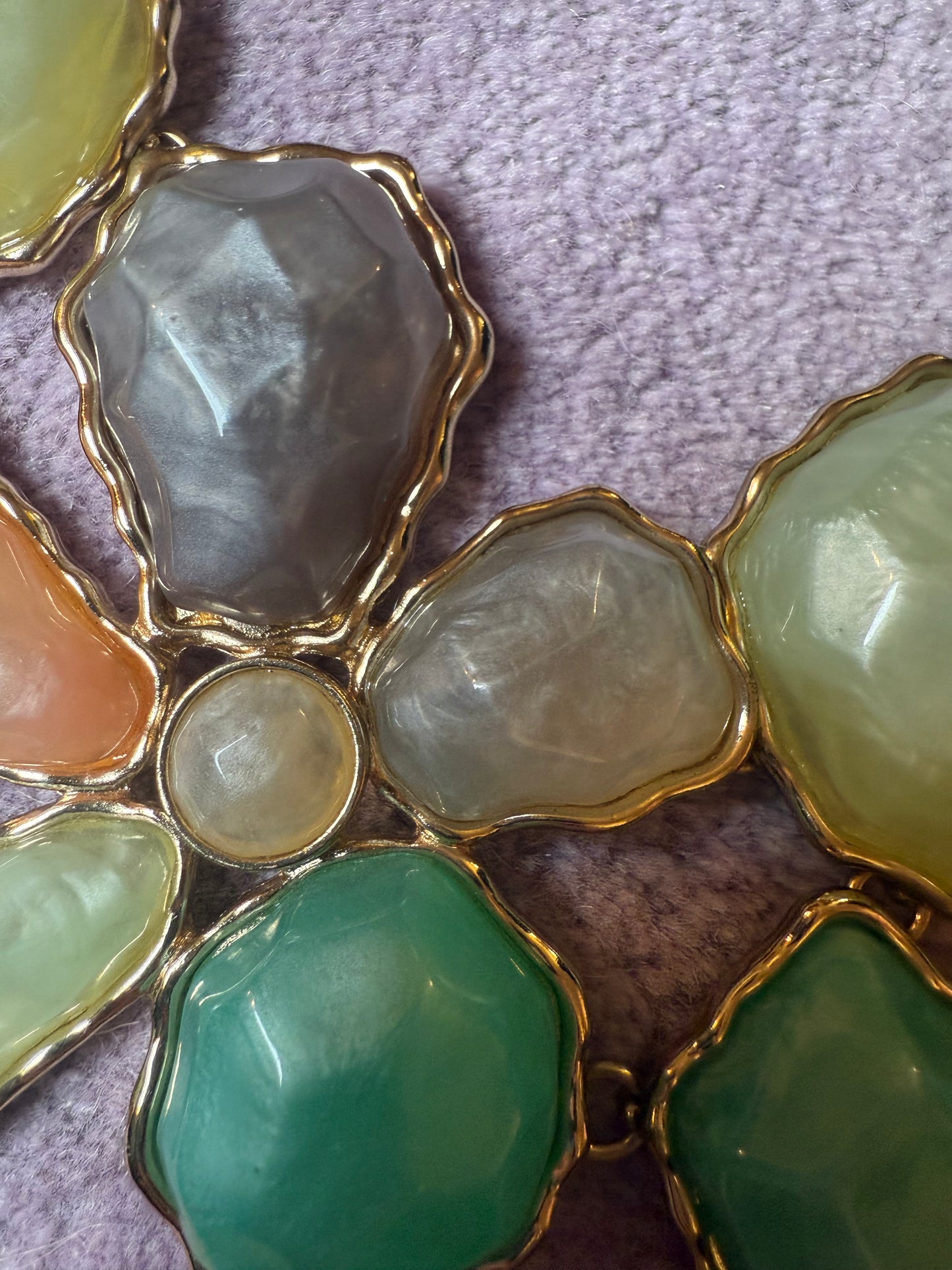 Iris Apfel's Vintage Huge Pastel Chunky Cabochon Statement Necklace