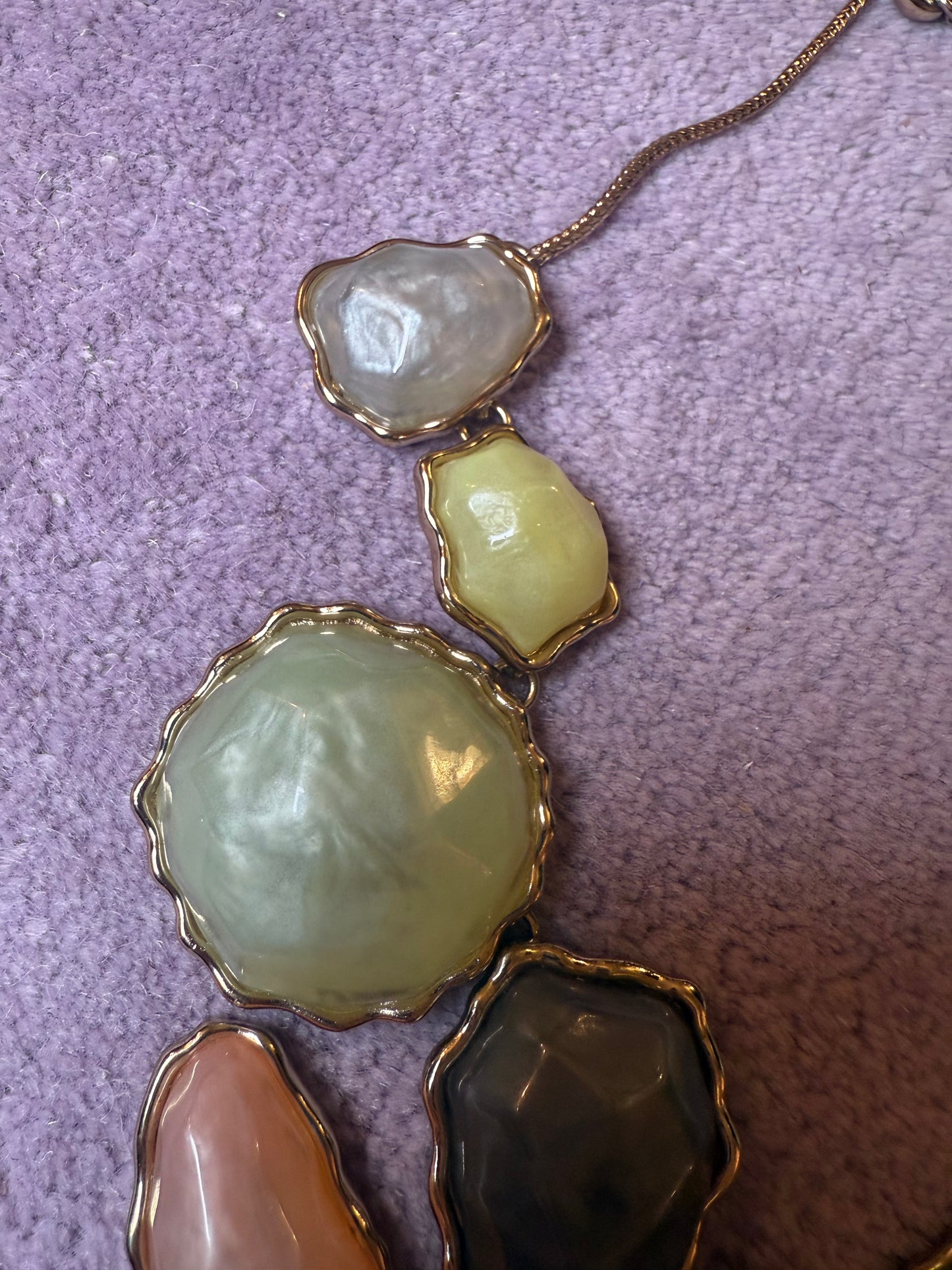 Iris Apfel's Vintage Huge Pastel Chunky Cabochon Statement Necklace