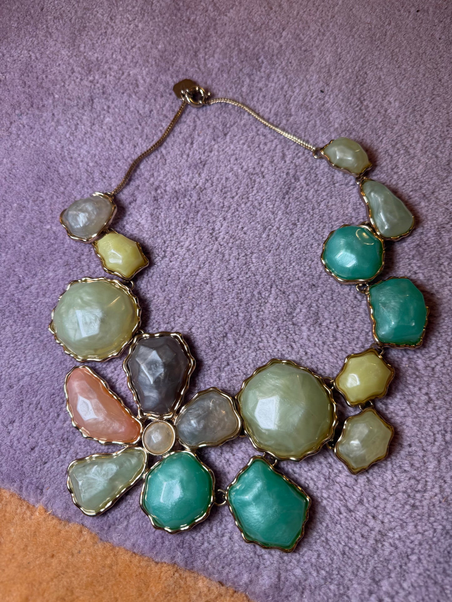 Iris Apfel's Vintage Huge Pastel Chunky Cabochon Statement Necklace