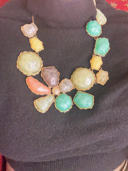 Iris Apfel's Vintage Huge Pastel Chunky Cabochon Statement Necklace