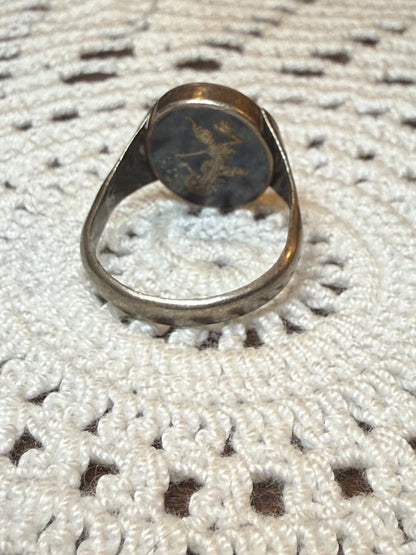Vintage Reversible Siam Niello Silver Dancer Ring