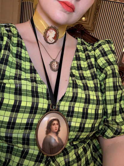 Antique 19th Century Ruth Portrait Miniature Pendant