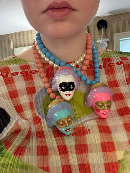 Masked Lady Madame Blanche Pearl Necklace