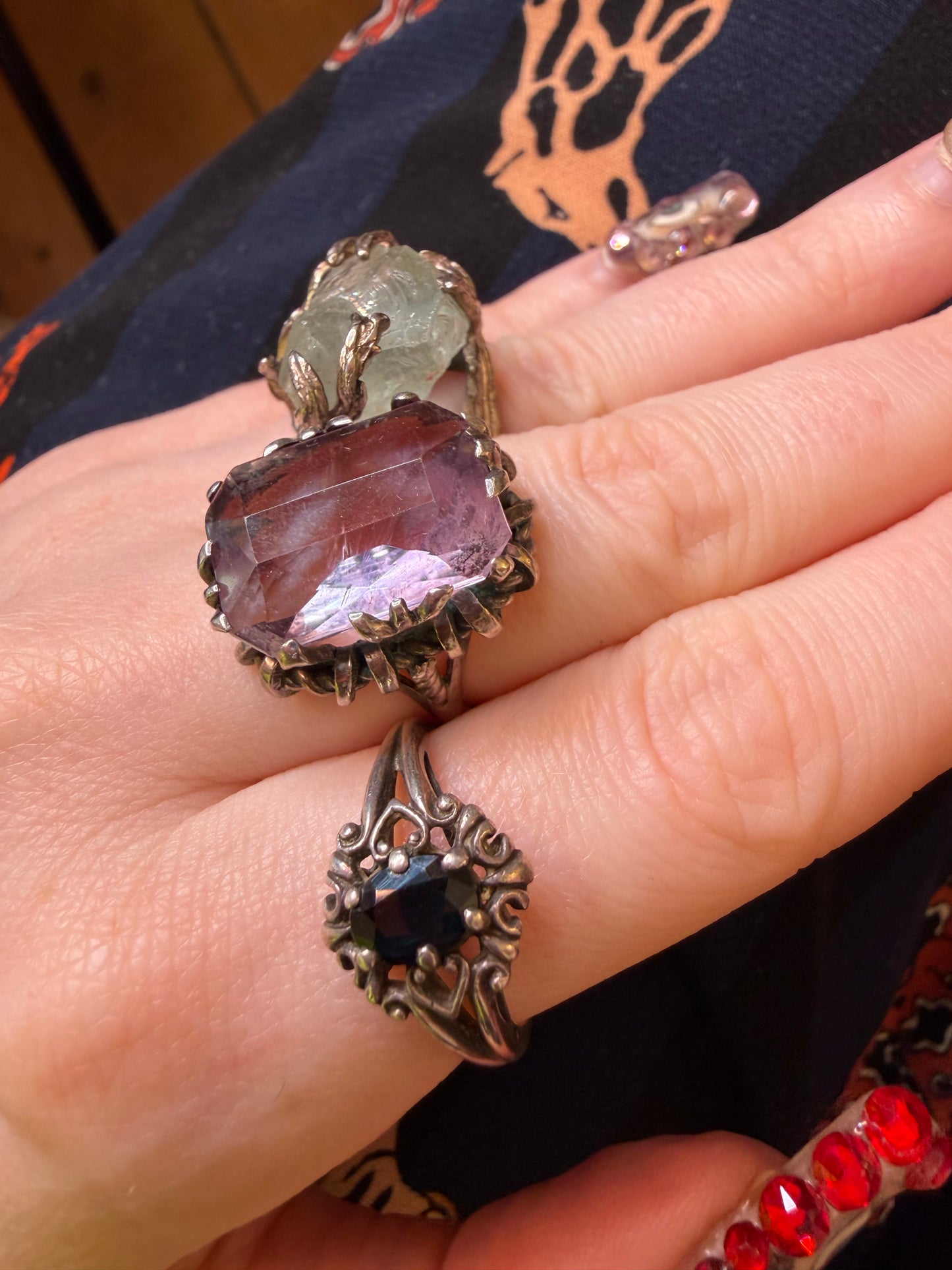 Vintage Midnight Heart Sterling Silver Sapphire Ring