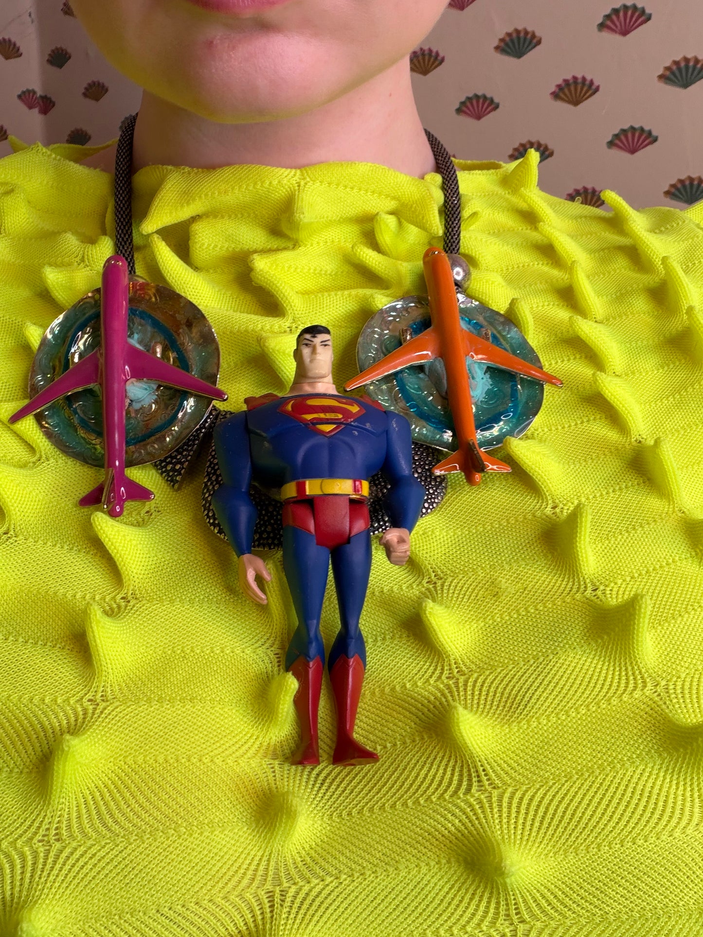 Sue Kreitzman Vintage Superman Early Neckshrine Necklace