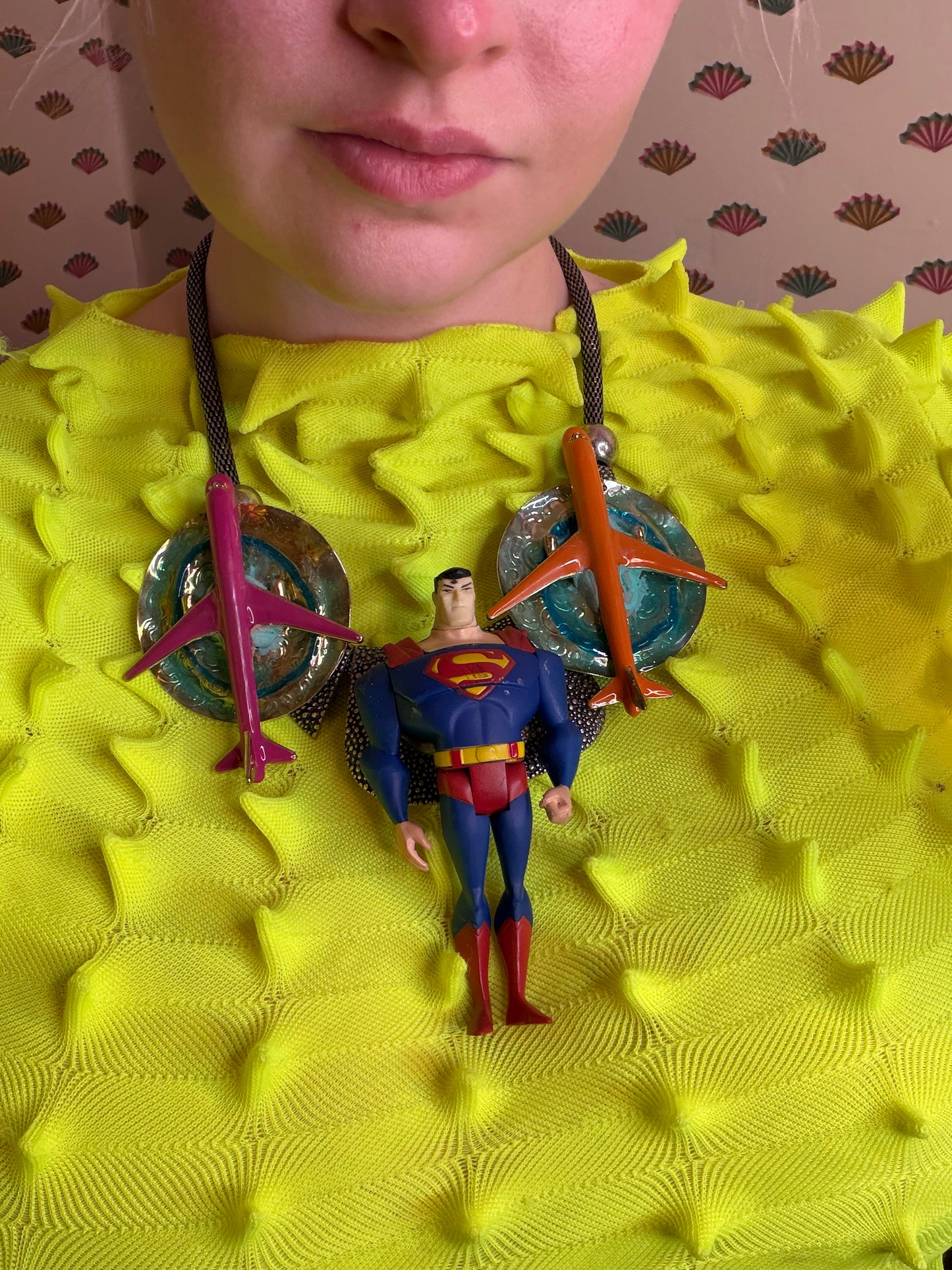 Sue Kreitzman Vintage Superman Early Neckshrine Necklace