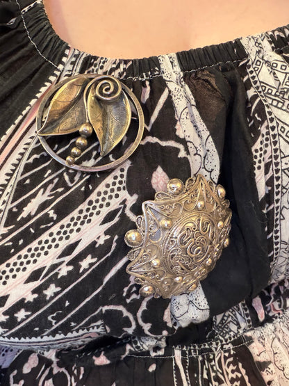 Vintage Alphonse La Paglia Sterling Silver Floral Brooch