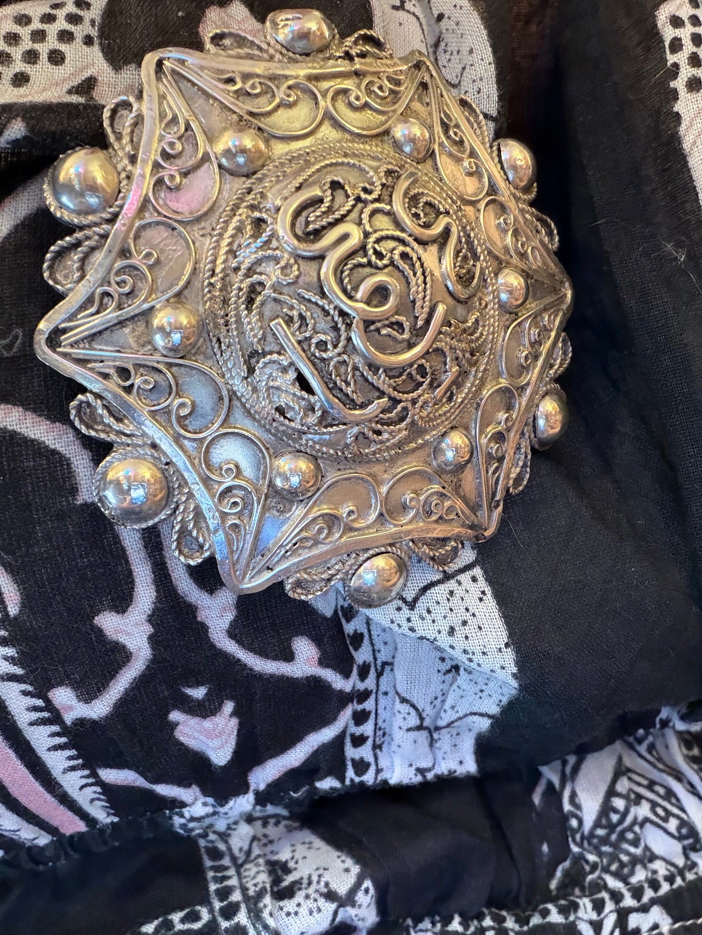 Antique North African Sterling Silver Brooch