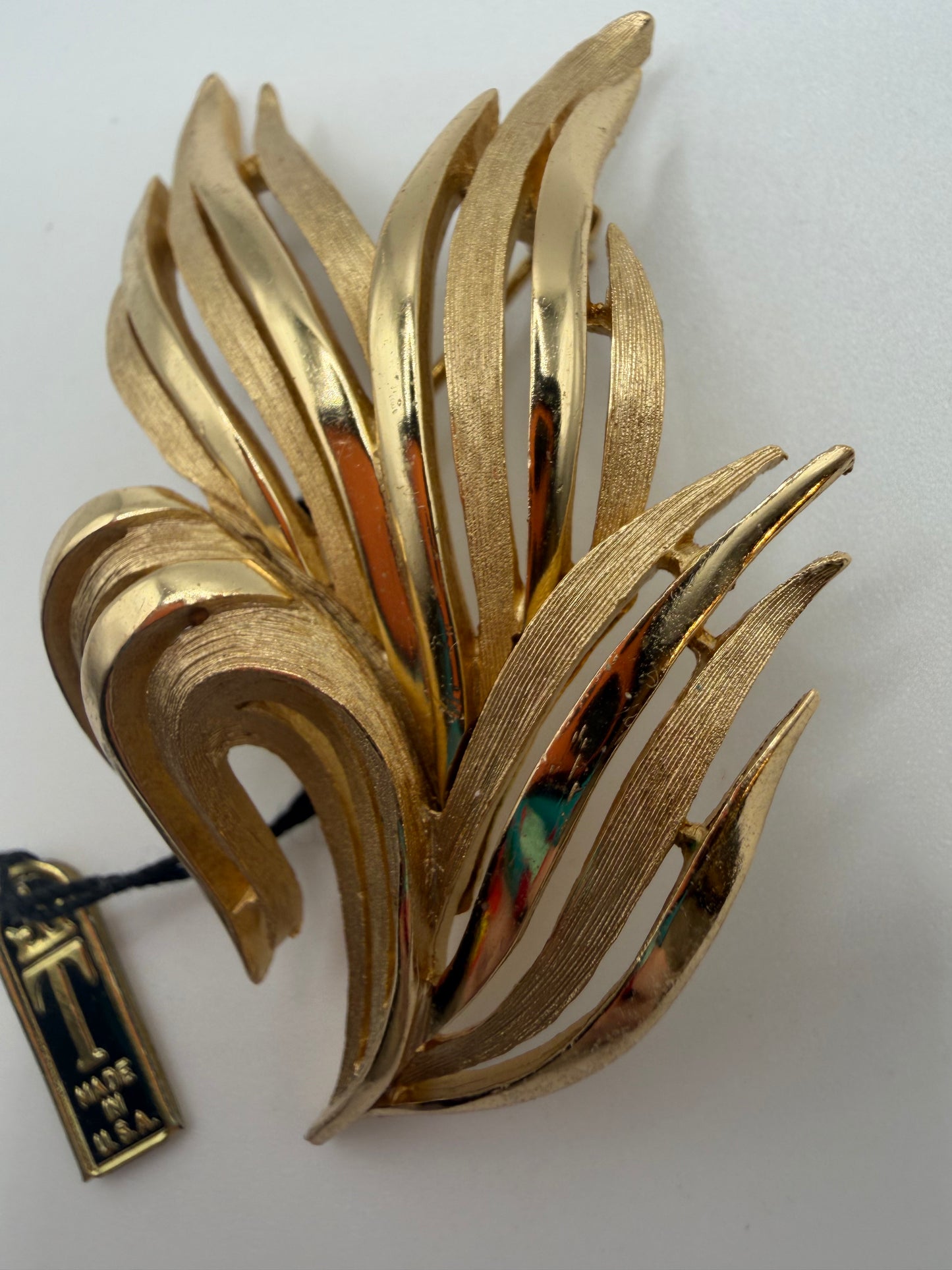 Vintage Trifari Mid-Century Flame Brooch w/ Original Tag