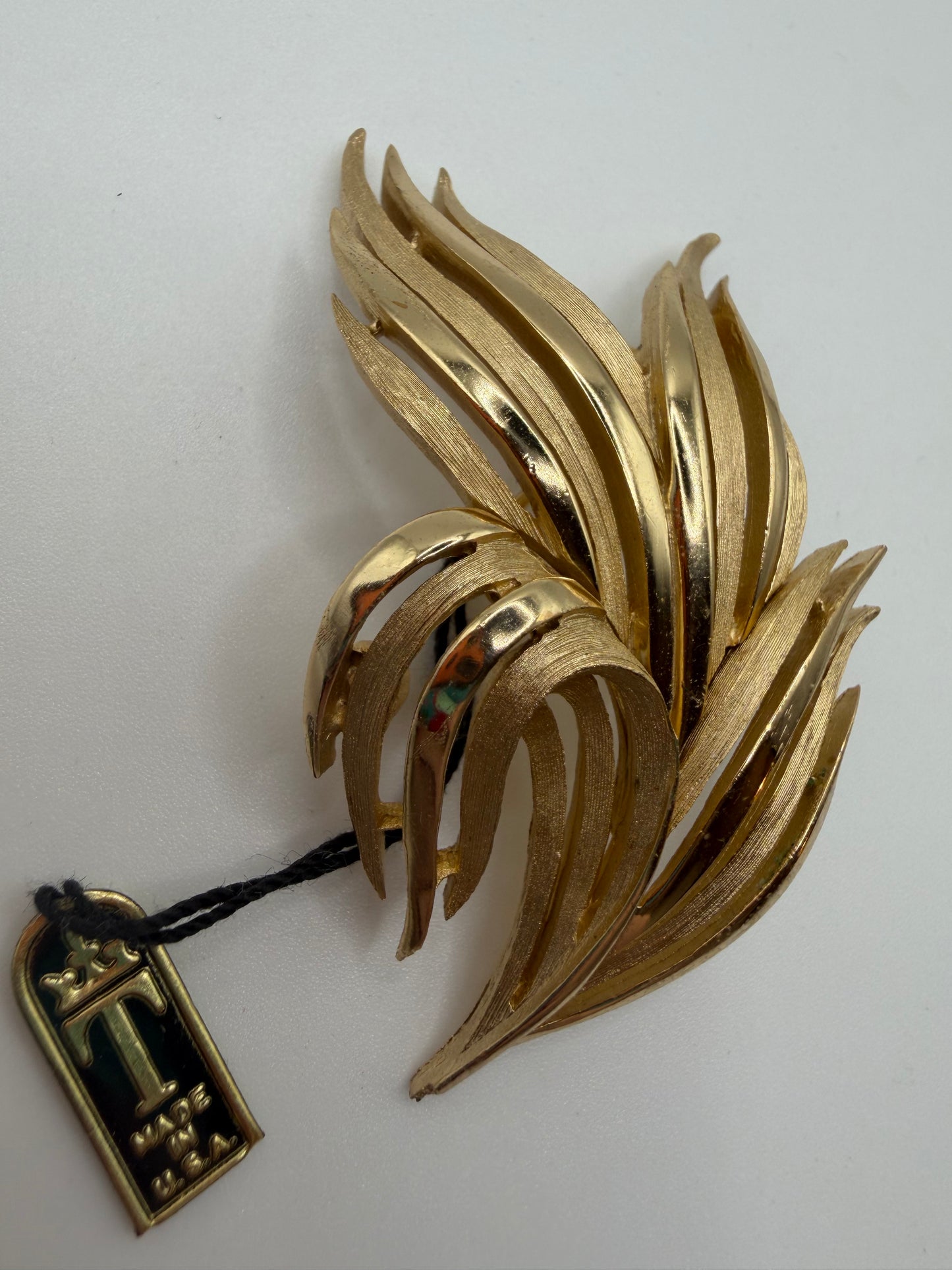 Vintage Trifari Mid-Century Flame Brooch w/ Original Tag