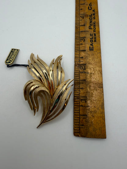 Vintage Trifari Mid-Century Flame Brooch w/ Original Tag