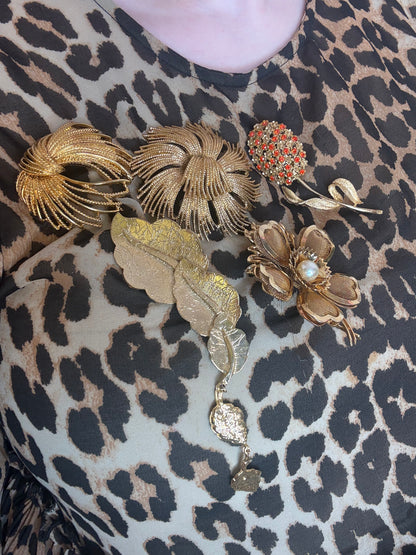 Vintage Huge Ultra Craft Articulated Leaf Brooch