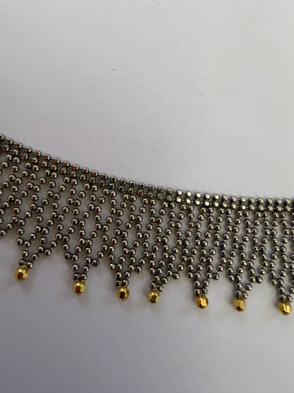 Vintage Christian Tse Platinum & 18K Gold Collar Necklace - Carmela Soprano Necklace