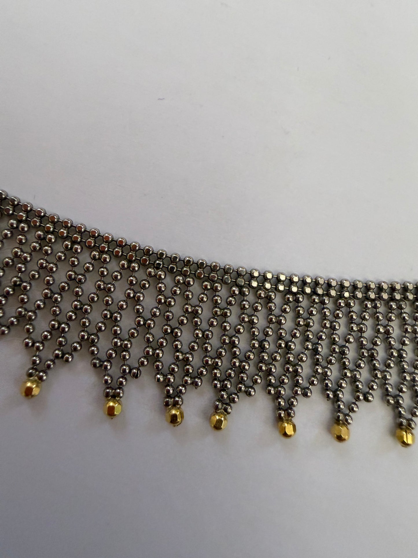 Vintage Christian Tse Platinum & 18K Gold Collar Necklace - Carmela Soprano Necklace