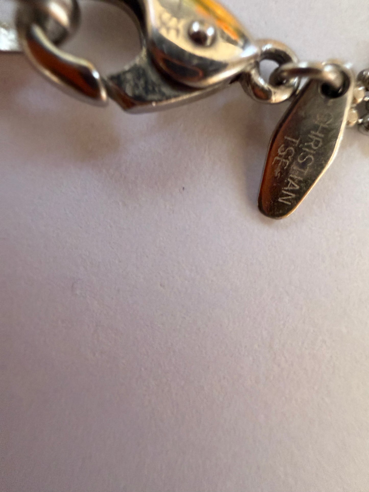 Vintage Christian Tse Platinum & 18K Gold Collar Necklace - Carmela Soprano Necklace