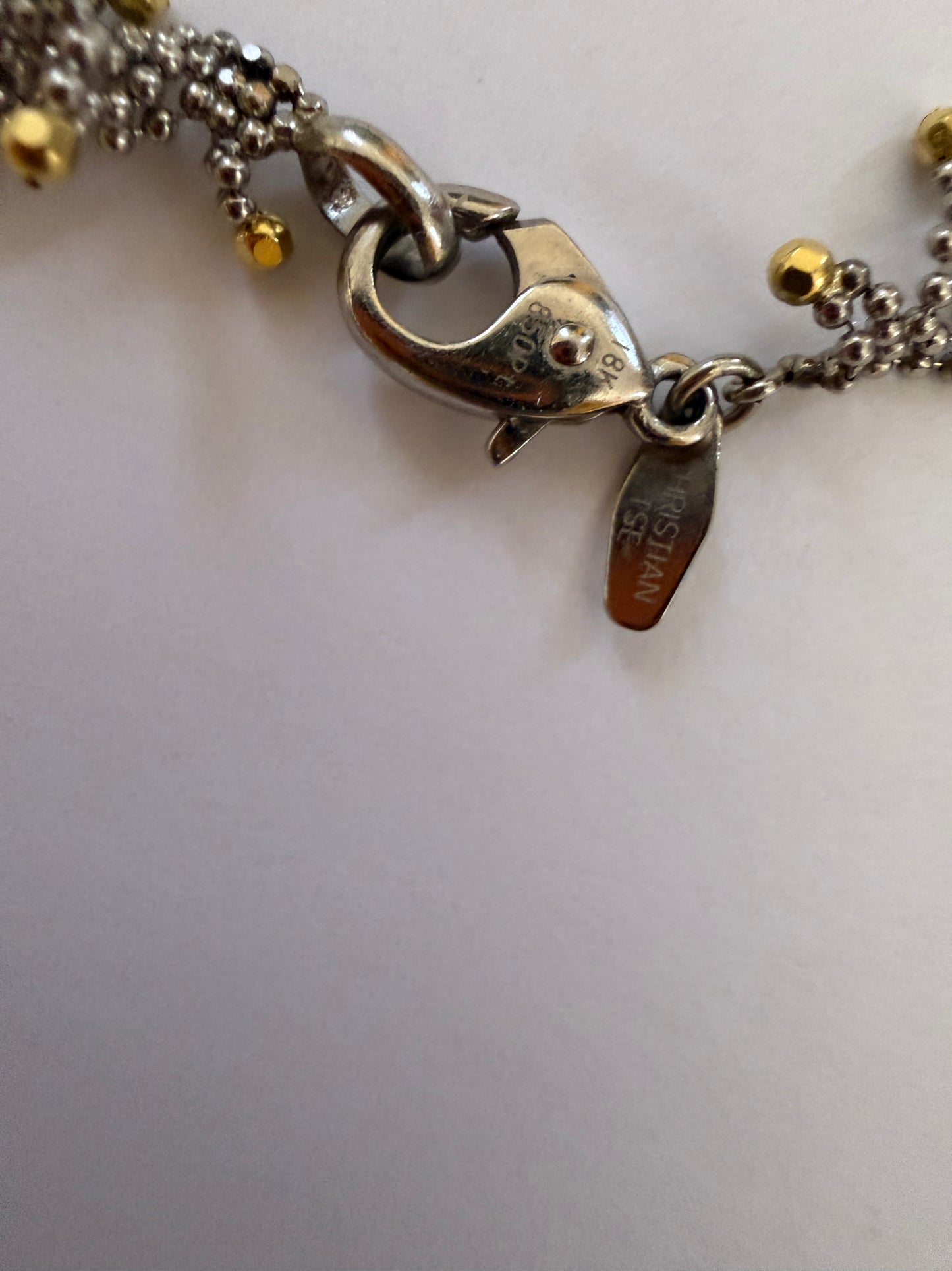 Vintage Christian Tse Platinum & 18K Gold Collar Necklace - Carmela Soprano Necklace