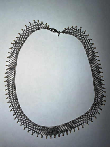 Vintage Christian Tse Platinum & 18K Gold Collar Necklace - Carmela Soprano Necklace
