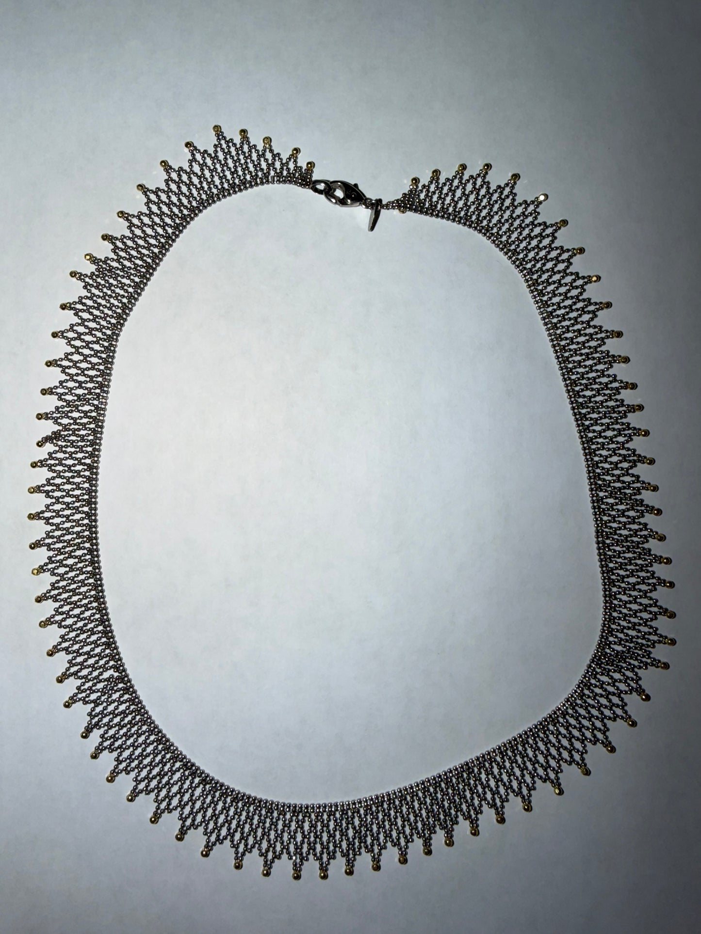 Vintage Christian Tse Platinum & 18K Gold Collar Necklace - Carmela Soprano Necklace