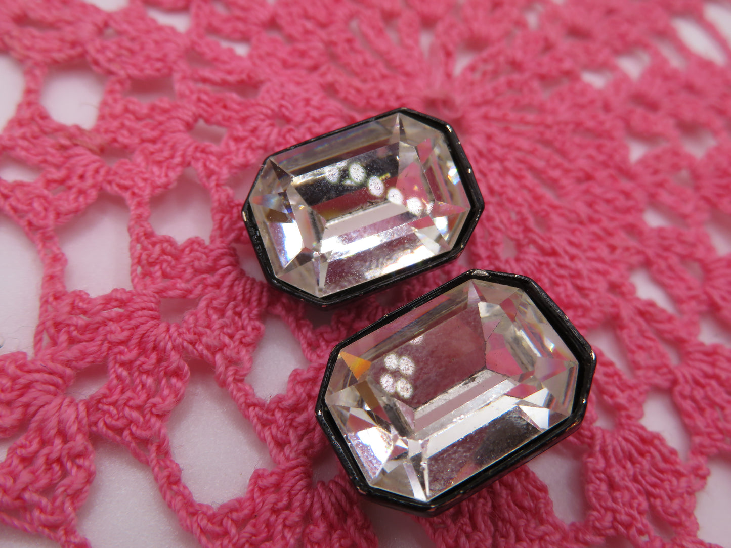 Vintage Jumbo Crystal Maximalist Clip On Earrings