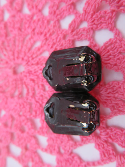 Vintage Jumbo Crystal Maximalist Clip On Earrings