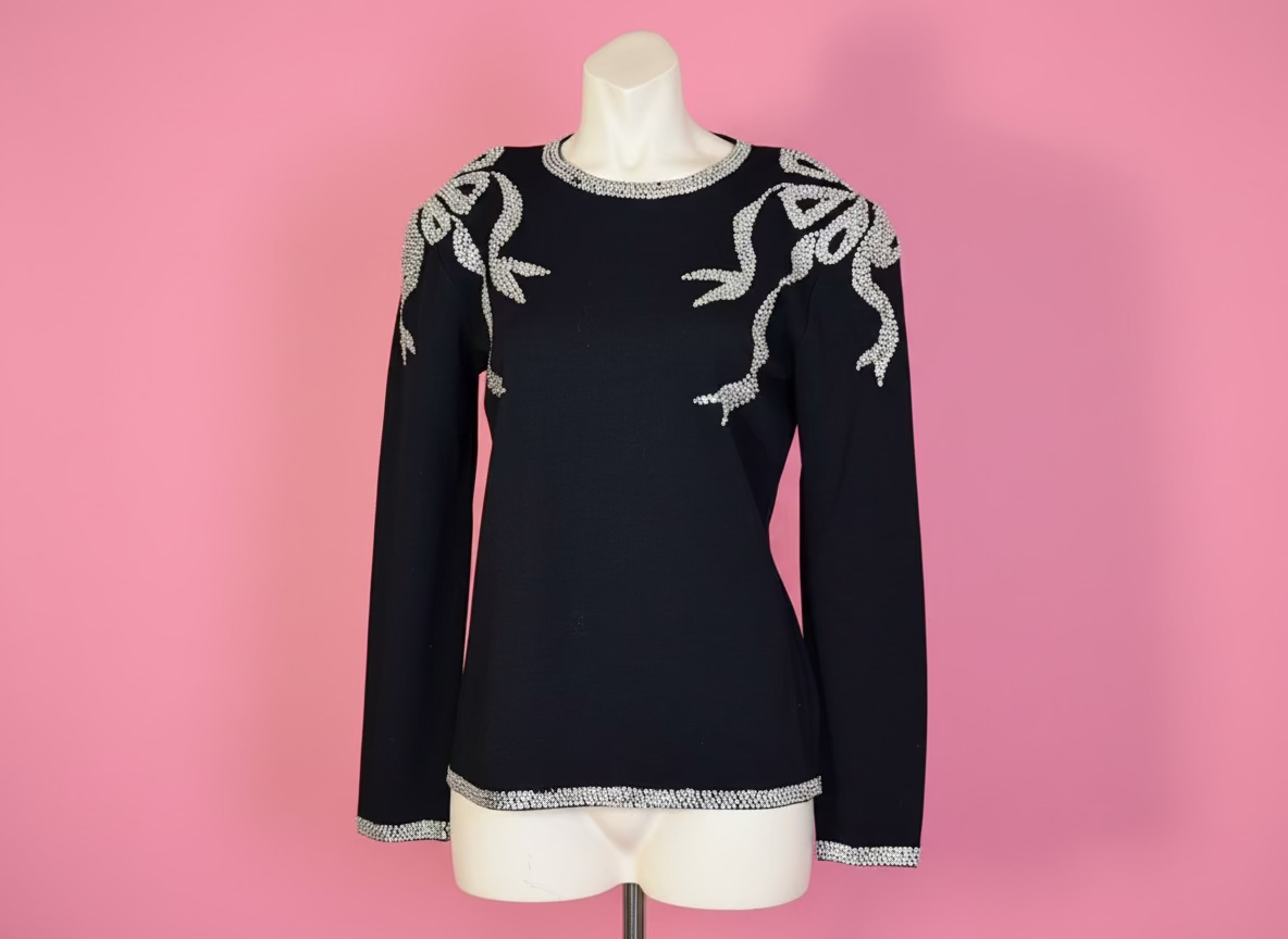 Iris Apfel's Vintage Adrienne Vittadini Sparkle Shoulder Pad Sweater