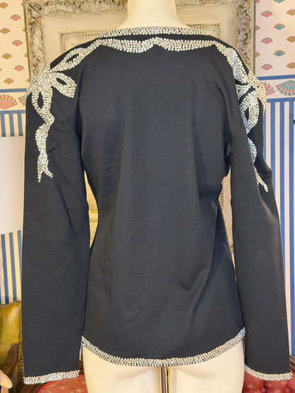 Iris Apfel's Vintage Adrienne Vittadini Sparkle Shoulder Pad Sweater