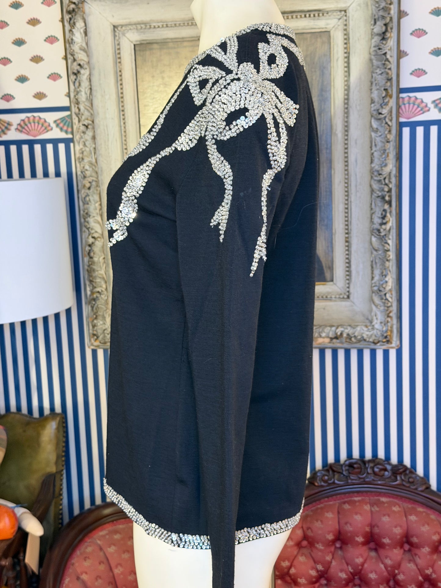 Iris Apfel's Vintage Adrienne Vittadini Sparkle Shoulder Pad Sweater