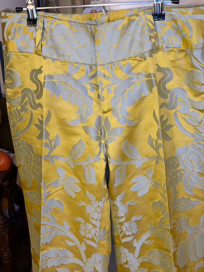 Iris Apfel's Vintage Yellow Silk Brocade Normandy Monroe Pants