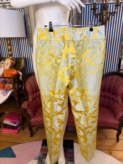 Iris Apfel's Vintage Yellow Silk Brocade Normandy Monroe Pants