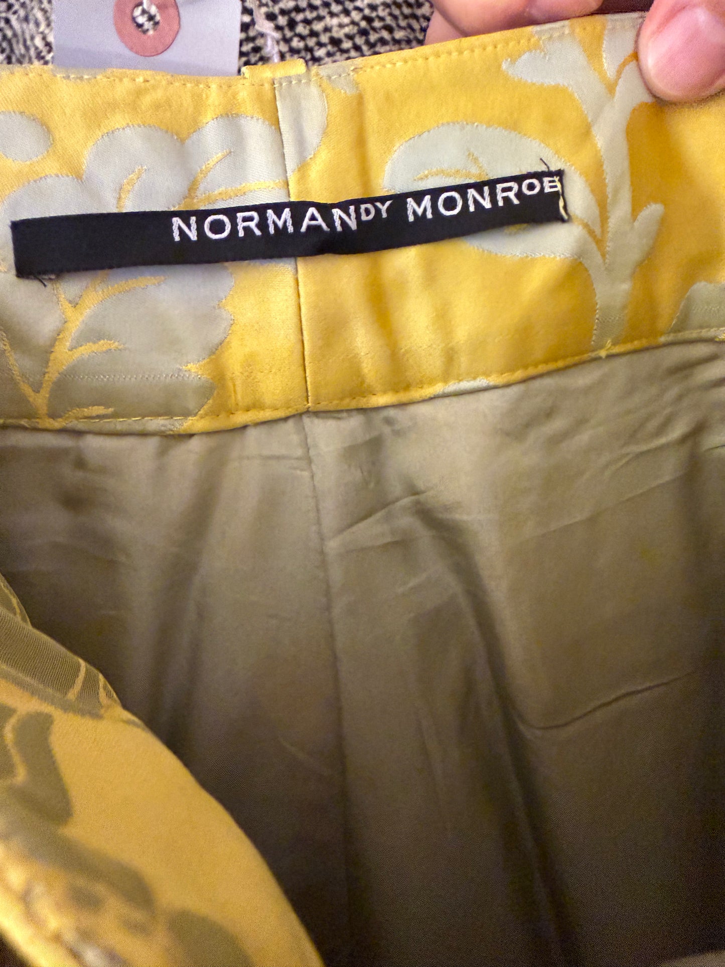 Iris Apfel's Vintage Yellow Silk Brocade Normandy Monroe Pants
