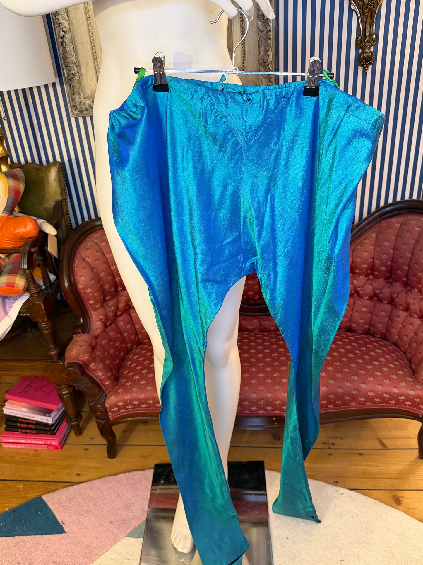 Iris Apfel's Vintage Silk Puck & Hans Funky Metallic Pants