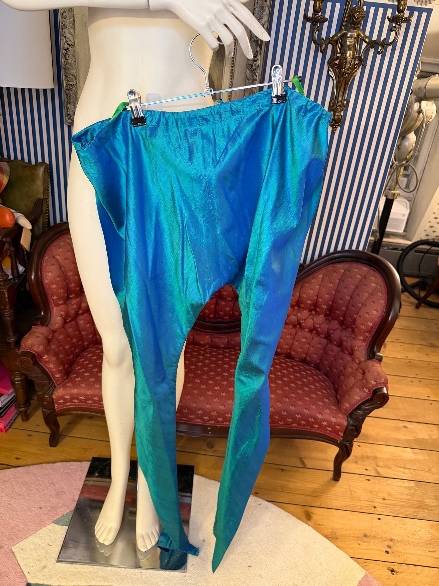 Iris Apfel's Vintage Silk Puck & Hans Funky Metallic Pants