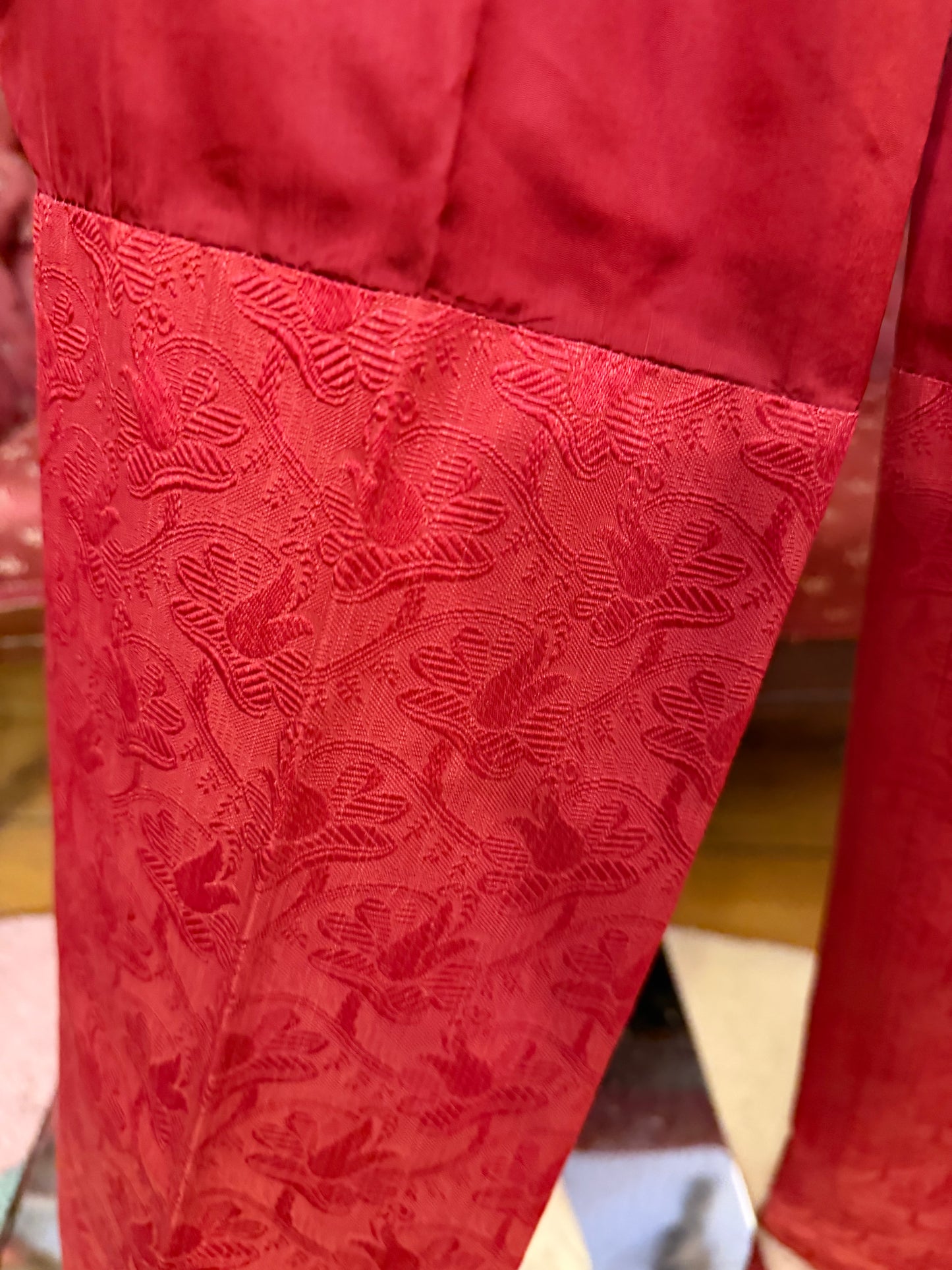 Iris Apfel's Vintage Red Silk Tailored Pants