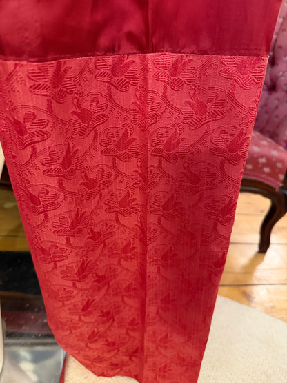 Iris Apfel's Vintage Red Silk Tailored Pants