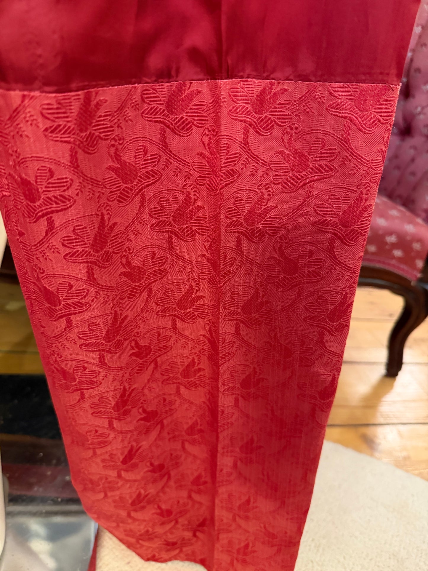 Iris Apfel's Vintage Red Silk Tailored Pants