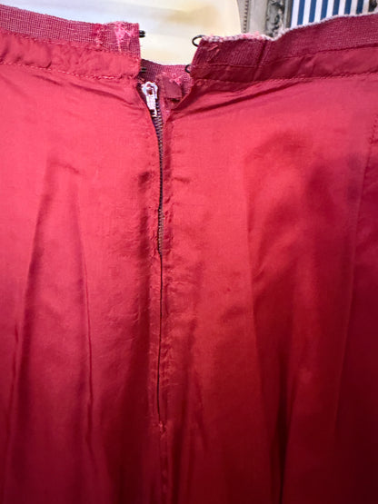 Iris Apfel's Vintage Red Silk Tailored Pants