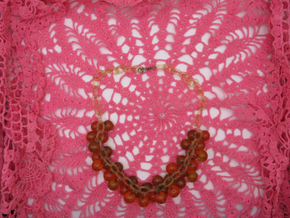 Vintage Celluloid Bakelite Apple Juice Cherry Necklace