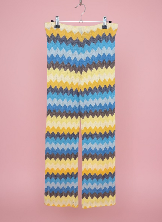 Iris Apfel's Vintage Missoni Knitted Yellow and Blue Pants