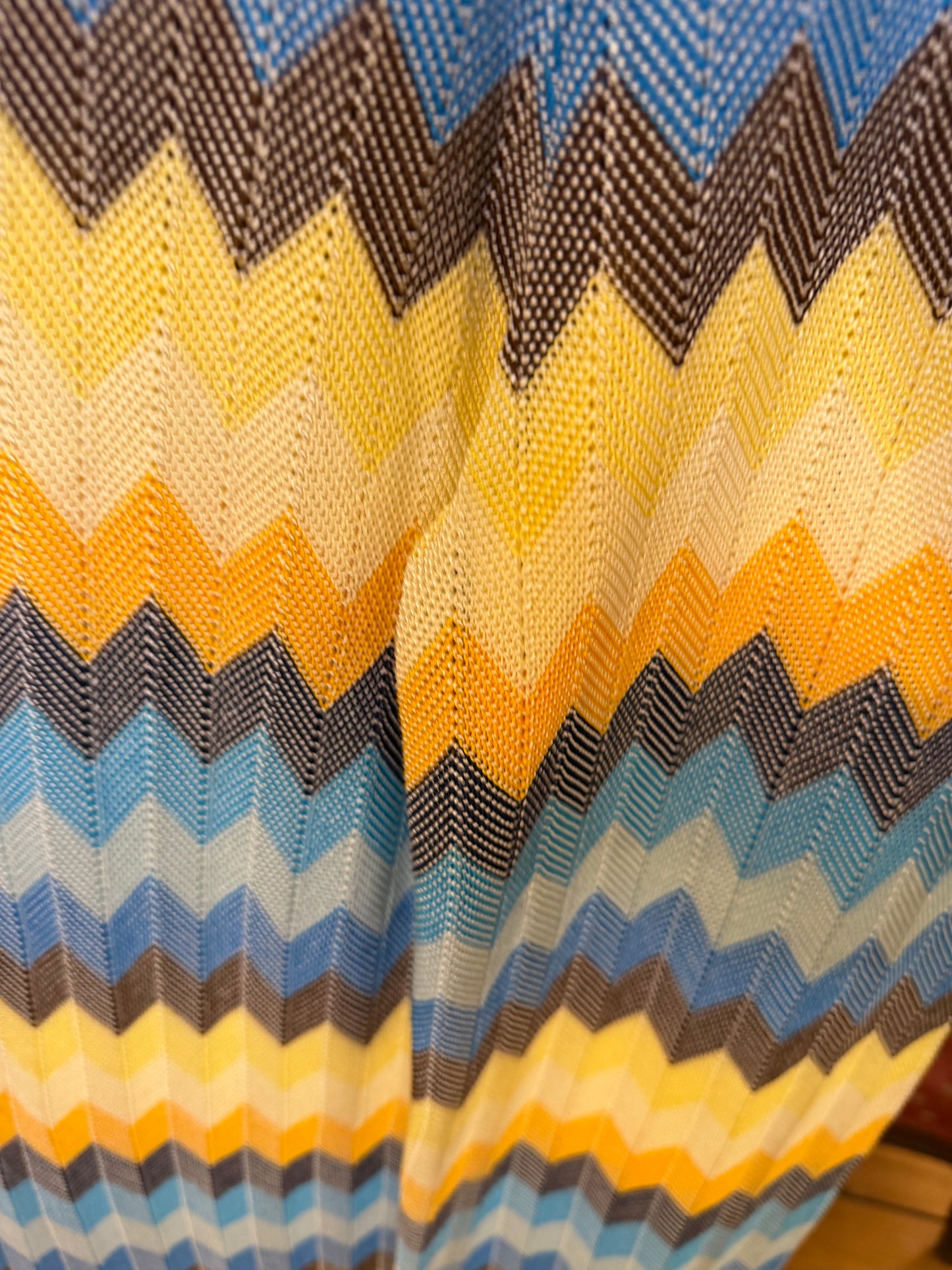 Iris Apfel's Vintage Missoni Knitted Yellow and Blue Pants