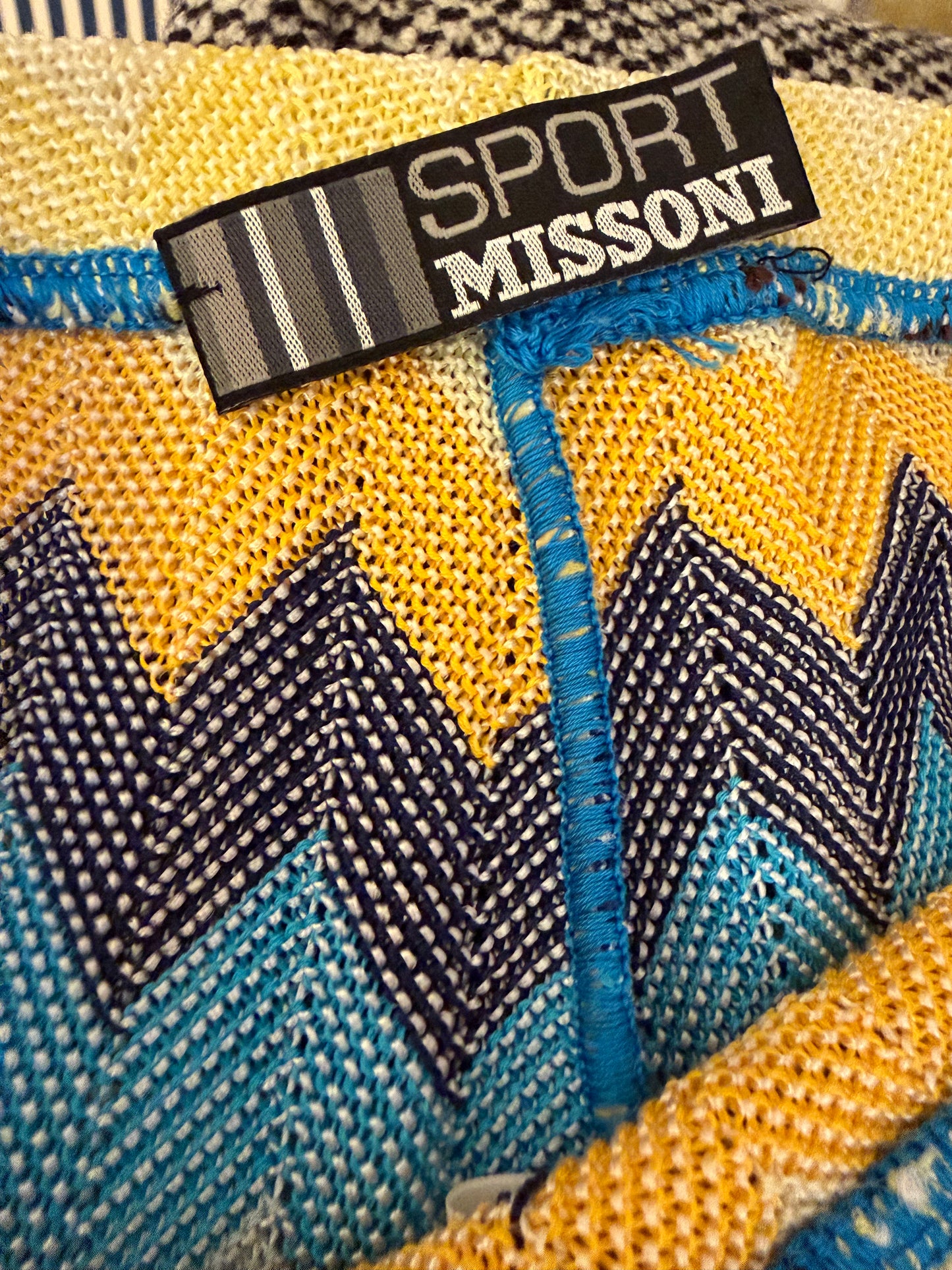Iris Apfel's Vintage Missoni Knitted Yellow and Blue Pants